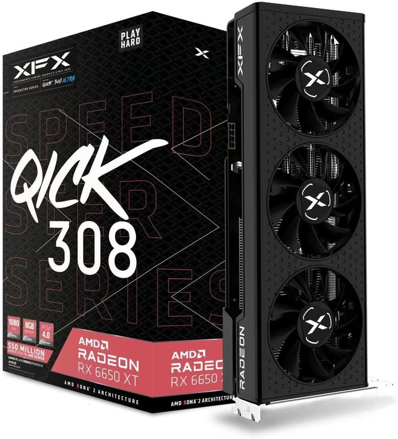 XFX بطاقة الرسوميات للألعاب الفائقة Speedster QICK308 Radeon RX 6650XT مع 8GB GDDR6 HDMI 3xDP، AMD RDNA 2 RX-665X8LUDY - Image 1